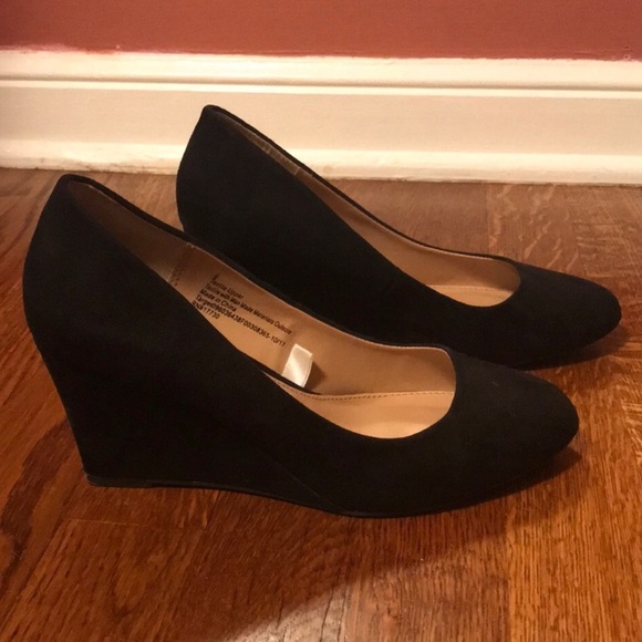 DSW Shoes - Formal black suede wedges